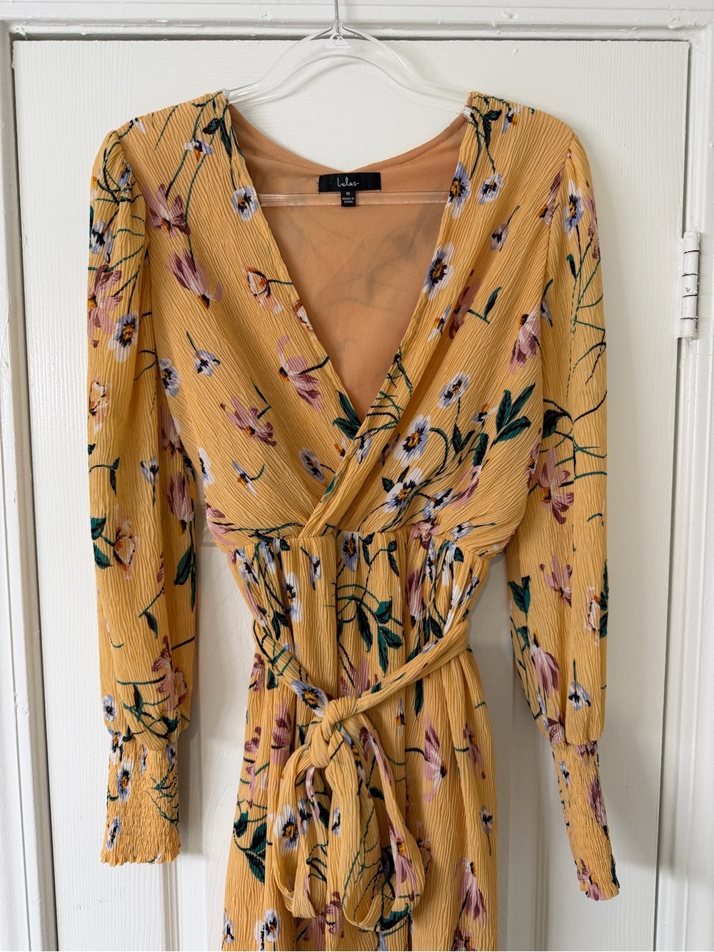 Lulu's For the Perfect Day Orange Floral Print Pleated Mini Dress Size Medium - Picture 7 of 15